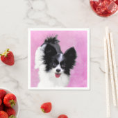 パピロン（白と黒）絵画の – Dog Art スタンダードカクテルナプキン (インサイチュ)