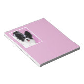 パピロン(白と黒)絵画の – Dog Art ノートパッド (アングル)