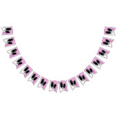 パピロン（白と黒）絵画の – Dog Art バンティングフラッグ (全)