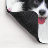 パピロン(白と黒)絵画の – Dog Art マウスパッド (コーナー)