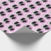 パピロン（白と黒）絵画の – Dog Art ラッピングペーパー (角)