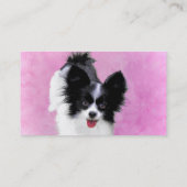 パピロン(白と黒)絵画の – Dog Art 名刺 (裏面)