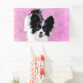パピロン(白と黒)絵画の – Dog Art 横断幕 (インサイチュ)