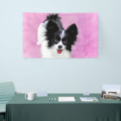 パピロン(白と黒)絵画の – Dog Art 横断幕 (トレードショー)