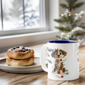 パピーいけなサンタのチェックリスト緑 ツートーンマグカップ