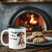 パピーいけなサンタのチェックリスト青 ツートーンマグカップ