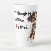 パピーいけなサンタチェックリスト カフェラテマグ (正面)