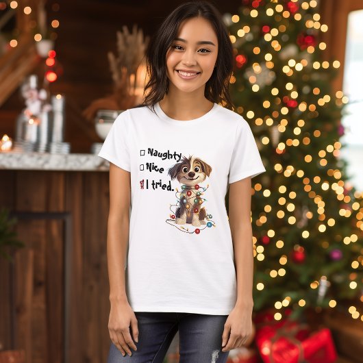 パピーいけなサンタチェックリスト Tシャツ