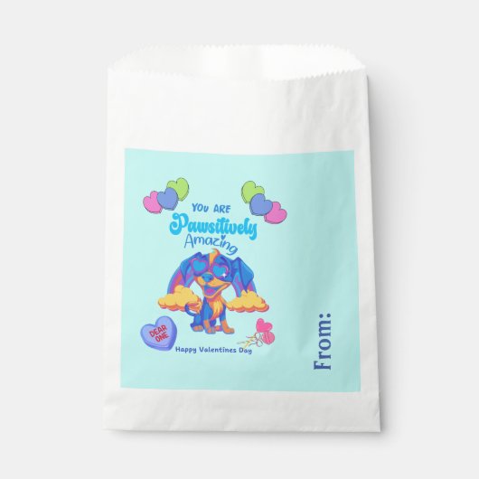 パピーおもしろいメガネを着た教室バレンタイン フェイバーバッグ (正面)