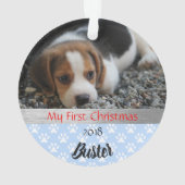 パピーの初めてのクリスマス写真オーナメント オーナメント (裏面)