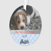 パピーの初めてのクリスマス写真オーナメント オーナメント (正面)