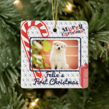 パピーの初めてのクリスマス名前をカスタムする写真年