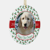 パピーの初めてのクリスマス – ホリー&ベリー セラミックオーナメント (右)