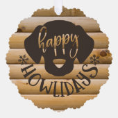 パピーの最初のポー – フェクト犬のクリスマスフォト オーナメントカード (正面)