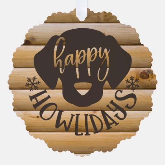 パピーの最初のポー – フェクト犬のクリスマスフォト オーナメントカード (正面)