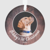 パピーの第1回クリスマスドッグペットフォトピンクの木 オーナメント (裏面)