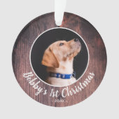 パピーの第1回クリスマスドッグペットフォトピンクの木 オーナメント (正面)
