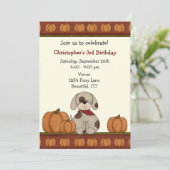 パピーアンドパンプキンズオータム誕生日招待状 招待状 (スタンド正面)