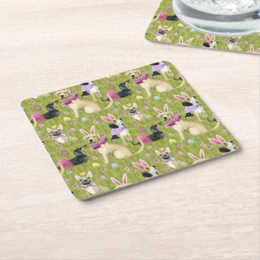 パピーイースターコレクション スクエアペーパーコースター (アングル)