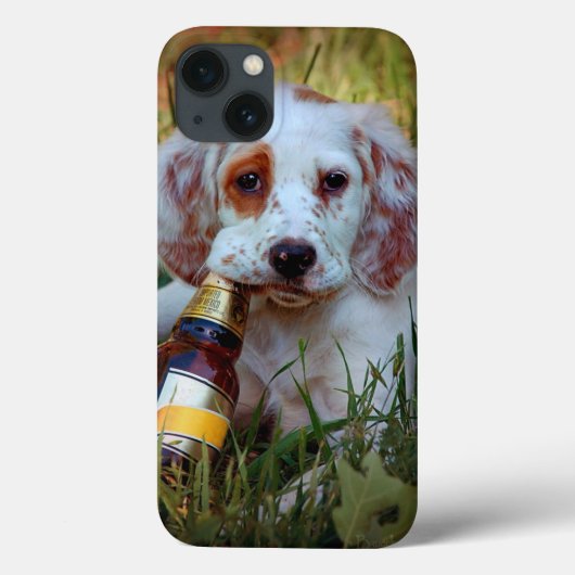 パピーウィズビールボトル Case-Mate iPhoneケース (裏面)
