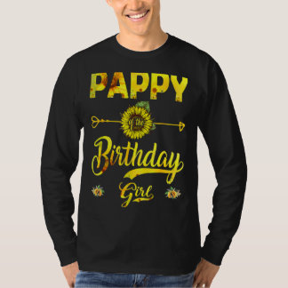 パピーカッコいいオブ誕生日ガールパパひまわり Tシャツ