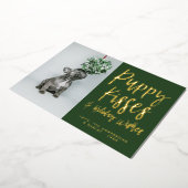 パピーキスポープリントフォトフォイルホリデーカード 箔招待状 (回転した状態)