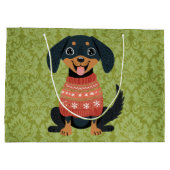 パピークリスマスダックシュントウィーナーサンタドッグ ラージペーパーバッグ (裏面)