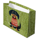 パピークリスマスダックシュントウィーナーサンタドッグ ラージペーパーバッグ (正面アングル)