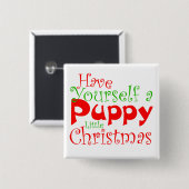 パピークリスマスホリデーボタン 缶バッジ (正面&裏面)