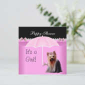 パピーシャワーカワイドッグピンクヨークシャーテリア2 招待状 (スタンド正面)