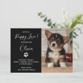 パピーシャワーパーティーエレガントモダン- Black New Pet 招待状 (スタンド正面)