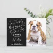 パピーシャワーパーティーエレガント – 黒モダン新ペット 招待状 (スタンド正面)