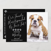 パピーシャワーパーティーエレガント – 黒モダン新ペット 招待状 (正面/裏面)