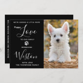 パピーシャワーパーティー – 黒エレガント新モダンペット 招待状 (正面/裏面)