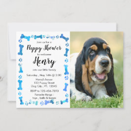 パピーシャワー – ブルーボーイペット – 犬の誕生日パピー 招待状