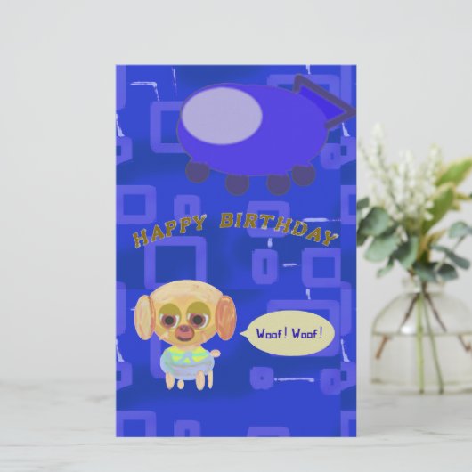 パピースイスペシフシェフダッキー（アヒルちゃん）カズーハッピーバースデー 便箋 (スタンド正面)