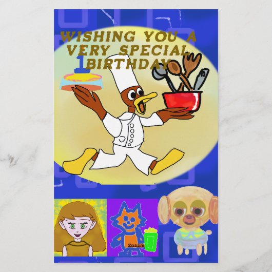 パピースイスペシフシェフダッキー（アヒルちゃん）カズーハッピーバースデー 便箋 (裏面)