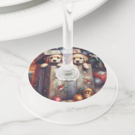 パピースクリスマスワイングラスチャーム&ラベル ワイングラスタグ