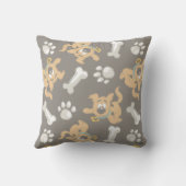 パピースクービードゥーボーン&ポープリントパターン クッション (裏面)