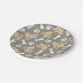 パピースクービードゥーボーン&ポープリントパターン ペーパープレート (アングル)