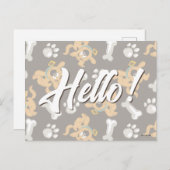 パピースクービードゥーボーン&ポープリントパターン ポストカード (正面/裏面)