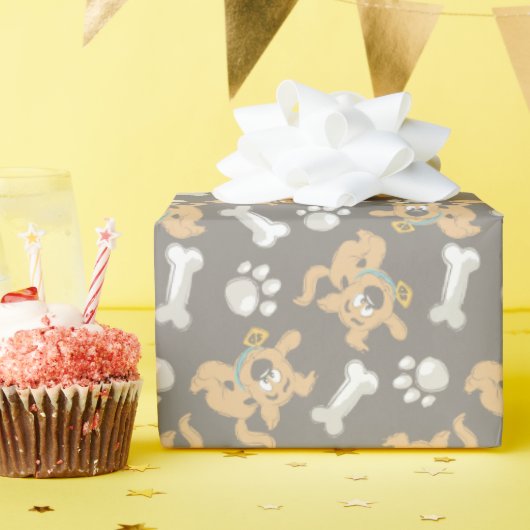 パピースクービードゥーボーン&ポープリントパターン ラッピングペーパー (誕生日パーティー)