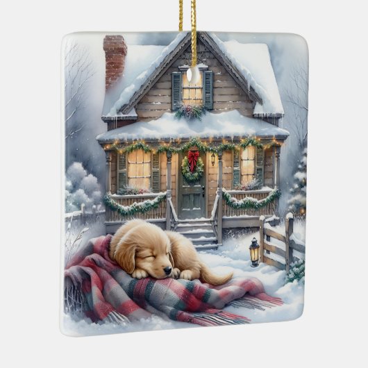 パピースリープフェスティバルフロントポーチクリスマス セラミックオーナメント (右)
