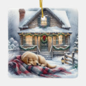 パピースリープフェスティバルフロントポーチクリスマス セラミックオーナメント (正面)