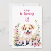 パピードインフラワーガールズバースデーパーティー 招待状 (正面)