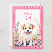 パピードウインフラワーガールズベビーシャワー 招待状 (正面)