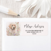 パピードグゴールデンリトリバーフローラ差出人住所 ラベル (インサイチュ)