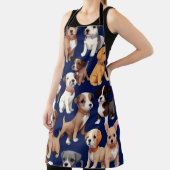 パピードグネイビーブルーパターンデザイン エプロン (インサイチュ)