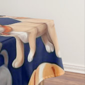 パピードグネイビーブルーパターンデザイン テーブルクロス (インサイチュ)