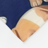 パピードグネイビーブルーパターンデザイン フリースブランケット (角)